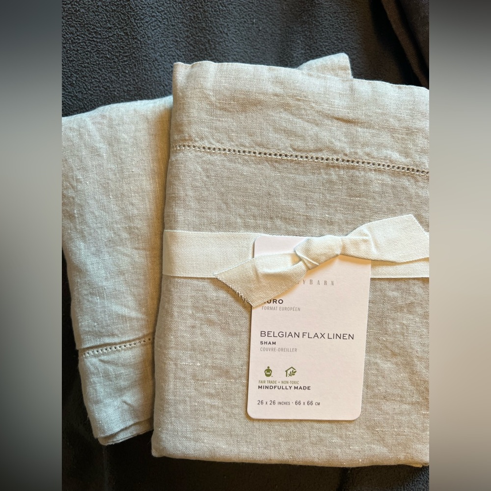NWT - 2 Pottery Barn Euro Belgian Flax Shams